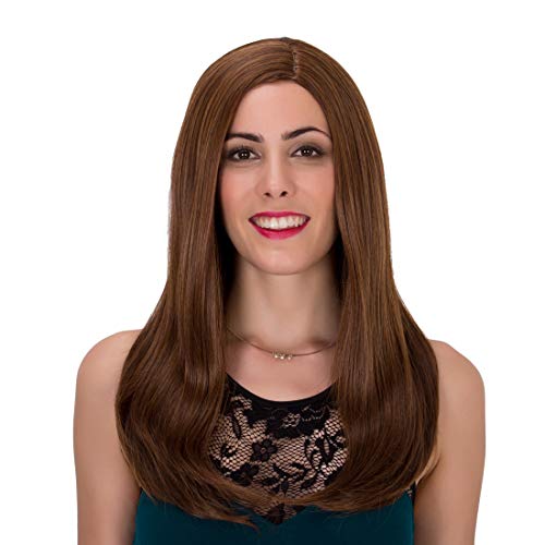 Mildiso Perücke Braun Damen Perücken Lang Synthetische Natürlich Alltaghaar/Für Frauen Hohe Qualität Gerade Mode Wig DE017
