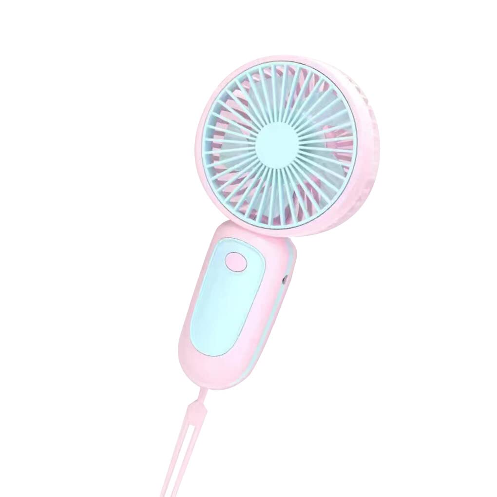 dijiusidy Handheld Mini Fan Summer Personal USB Wrist Hanging Cooling Hot Weather Indoor Outdoor Office Hiking Car Cooler, Pink