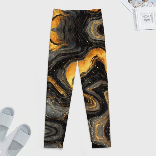 Marble Golden And Black Men's Pajama Bottoms Sleep Lounge Soft Comfy Pants Sleepwear4