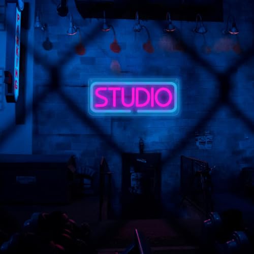 Image of Studio Neon Sign, Music LED Neon Letters Neon Sign, Bar Sign Light Up Beer Bar, Music Studio, Bedroom Wall Decoration, Party, Club Garage Home Party Wall Art Decoration (studio)
