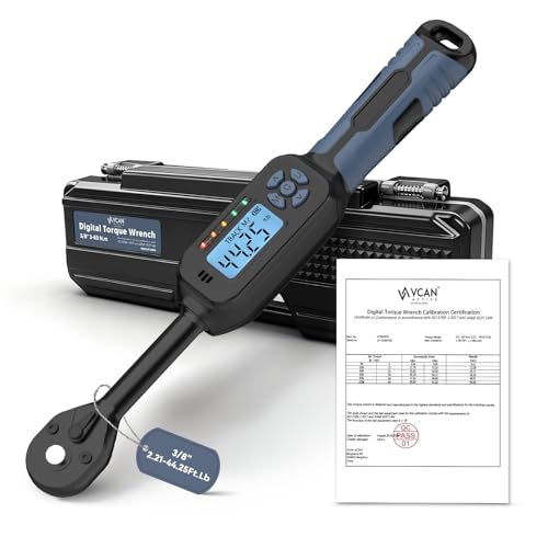 Image of 3 /8 Torque Wrench Digital (2.21-44.25 Ft. Lb) ±2% High accuracy Digital Inch Pound Torque Wrench 3 /8 Drive with Buzzer and Colorful LED Indicator &Track Mode for Moto Auto Car