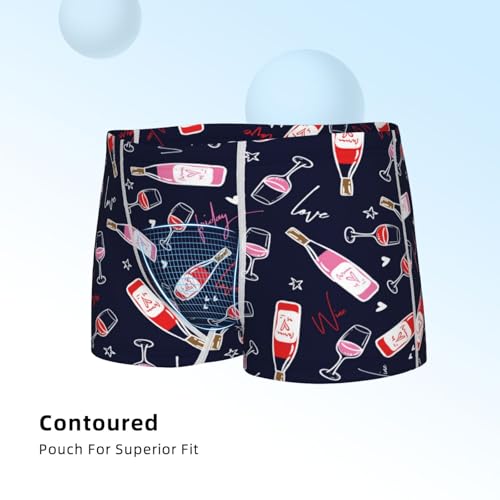 Boys' Cotton Boxer Brief Soft Underwear-Love Wine4