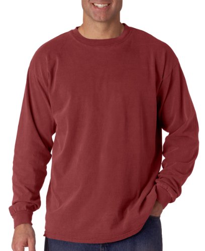 Image of Comfort Colors Ringspun Garment-Dyed Long-Sleeve T-Shirt (C6014)- BRICK, 3XL