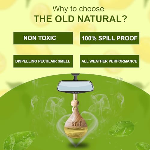 Image of Snif Car Perfume With Essential Oils | Car Perfumes Diffuser With 15ml Refill Pack | Car Fresheners Long Lasting | Car Air Freshener (Pack Of 1, 20ml) (Lemon Grass)