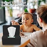 2 Pcs Wet Wipes Dispenser Box, Wet Wipes Storage Box with Lid Tissue Box Holder Rectangular, Baby Nappy Wipes Case for Toilet, Bathroom - Black - Image 7