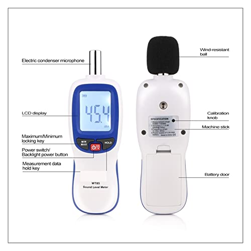 Compteur de niveau sonore numérique WT85 mini décibelmètre digital 30-130 dB de précision