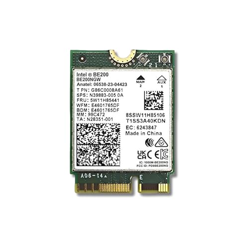 Image of Wireless BE200 NIC Gigabit Tri-Band Wi-Fi 7 IEEE 802.11a /b /g /n /ac /be /ax Bluetooth 5.4 WiFi Card for Laptops with M.2 Key E Interface BE200NGW (Card Only; No Accessories; Not Compatible with AMD)