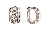 Wavy textured with channel setting antique silver-plated leather cord charm fits 10pcs ss19/pp19 Rhinestones 19.5x14mm