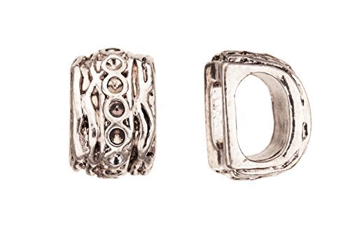 Wavy Textured with Channel Setting Antique Silver-Plated Leather Cord Charm fits 10pcs ss19/pp19 Rhinestones 19.5x14mm