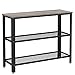 Produktbild VASAGLE Konsolentisch, Flurtisch mit 2 Gitterablagen, Beistelltisch, Sideboard, Wohnzimmer, Flur, 101,5 x 35 x 80 cm, schmal, Stahl, im Industrie-Design, Greige-schwarz LNT081B02