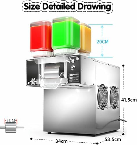 Commercial/Home Snowflake Ice Cream Machine - Snow Cone Shaver & Ice Crusher for Perfectly Shaved Ice Treats - Ideal for Parties, Events, and Everyday Use