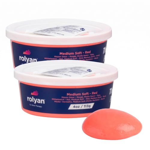 Sammons Preston Therapy Putty, Therapeutic Hand Exerciser, Theraputty for Finger and Hand Rehabilitation, Exercise Putty to Improve Hand Grip Strength, Occupational Therapy, 4 Ounce, Medium Soft, Red