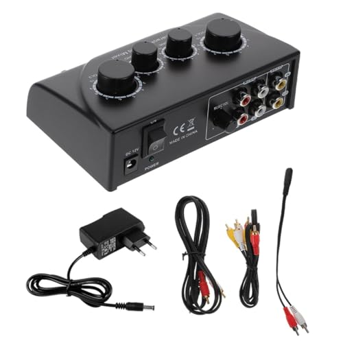Mixeur de karaoké Mikikit noir avec mini table de mixage audio et double entrée micro