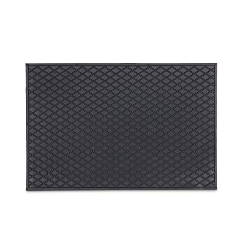 Relaxdays Gummi Fußmatte 60 x 40 cm Fußabtreter aus 100% Gummimaterial mit Anti-Rutsch-Funktion Schmutzfangmatte zum Füße Abtreten Outdoor Gummimatte als Schmutzmatte und Tür Eingangsmatte, schwarz