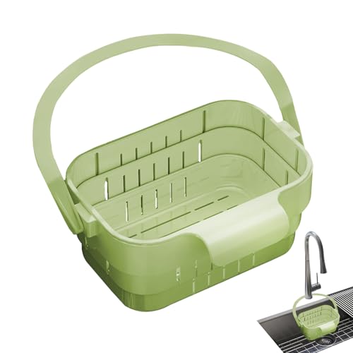 Colector de residuos de fregadero - Cesta telescópica para fregadero | Colador de fregadero que ahorra espacio para filtrar los restos de comida, cesta de drenaje para el hogar, apartamento