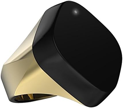 Neyya FR15NRGL Smart Ring with Bluetooth for iPhone, Mac and PC, "Gold Medallion", Large, 18k Gold