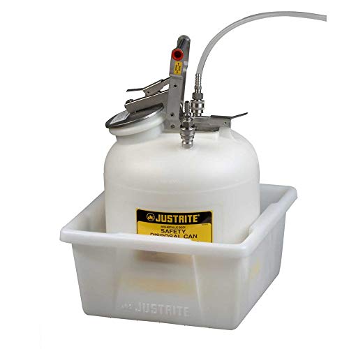 Image of Justrite 84003 Polyethylene HPLC Can Spill Basin, 5 Gallon Capacity, 14-7 /8 inch Width x 7-5 /8 inch Height x 14-7 /8 inch Depth, Translucent