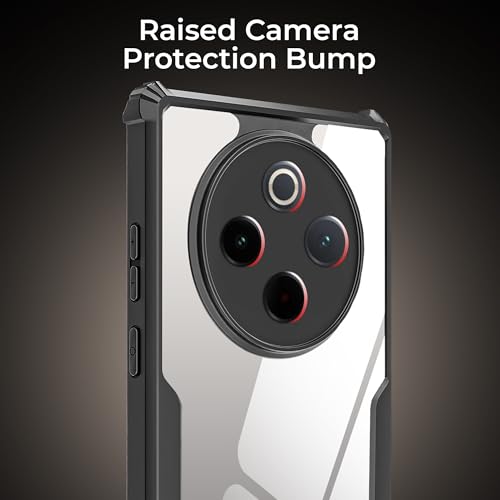 Image of A rtistque Clear Hard Transparent Back Case Cover for iQOO Z10 / Vivo T4 5G | Stylish | Shockproof TPU Protective Design | 360 Degree | iQOO Z10 / Vivo T4 Back Cover - Black