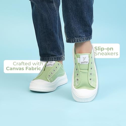 Image of YOHO Cruise Women's Without Lace Trendy Stylish Canvas Slip-On Sneakers (SoS)