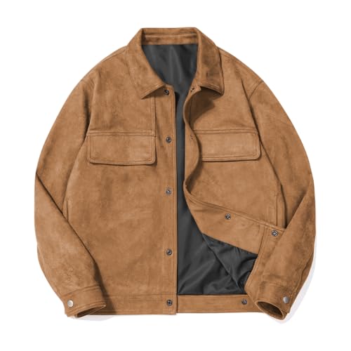 Mens Suede Jacket Vintage Trucker Coat for Mens Cowboy Jacket Biker Jacket Men Bomber Jacket Casual Jackets for Men3