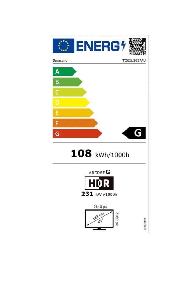 Samsung TV 65 Pulgadas The Frame LS03F 4K Smart TV, Galería de Arte con Display Mate, Marcos Intercambiables, 100% Volumen de Color con Quantum Dot y Cable Casi Invisible con One Connect