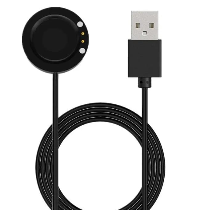 REDWIND Replacement 2 Pin Magnatic Charger Power Adapter for T500 - Charging Cable Cord for Smart Watch Holder Compatible With T55 T500 T900 X7 All Smart Watch(30cm Black)