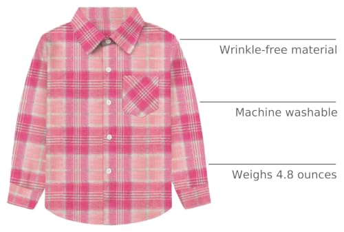 Image of SANGTREE Women and Girls Long Sleeve Flannel Casual Button Down Plaid Shirt