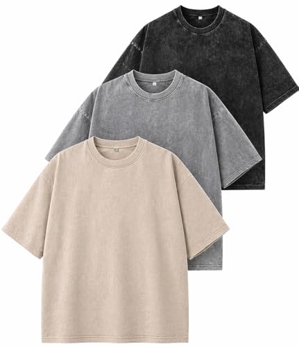 VILIGO 3 Pack Oversized Tshirts for Men Cotton Unisex Short Sleeve Tops XL