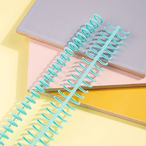 Naroote Anneaux de Reliure en Plastique à 30 Trous, 10 Pièces, pour Carnet de Notes en Papier, Fournitures Scolaires et de Bureau, Noir/bleu Clair/jaune/vert Transparent pour Papier A4 A5 A6 (10PCS)