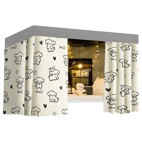 Image of Cute Bottom Bunk Bed Curtain Student Dormitory Blackout Cloth Mosquito Nets Bedding Tent Bed Canopy Single Sleeper, Puppy