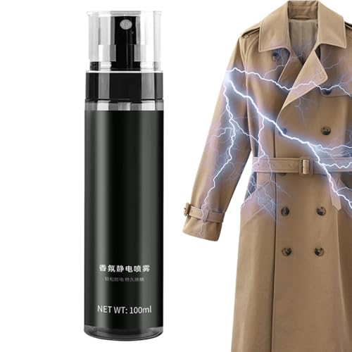 Spray antiestático - Eliminador de 100 ml, fragancia de larga duración, botella portátil de viaje | Fórmula de secado rápido para ropa, ropa y el mantenimiento diario