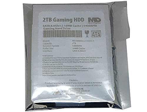 Image of MaxDigitalData (MD2000GLSA1654S-PS) 2TB 5400RPM 8MB Cache (7mm) SATA 6.0Gb /s 2.5inch Gaming Hard Drive (for PS4) - 2 Year Warranty