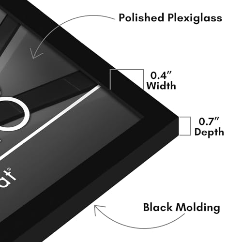 Americanflat 15x18 Picture Frame with Polished Plexiglass - Streamline Collection - Thin Border Picture Frame for Wall Display - Hanging Hardware Included - Black