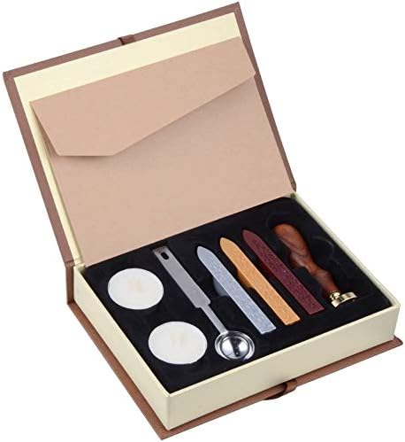 SogYupk 8PCS Hogwarts Wax Stamp Seals Kit with Classic Vintage Seal Wax Stamp Hogwarts Magic School Badge Retro Box Stamps Maker Gift Box Set Halloween