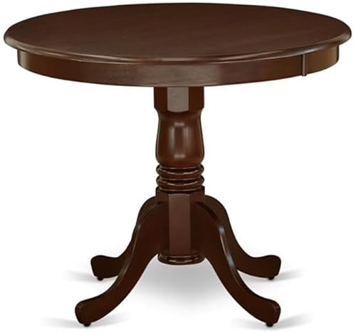 Miniatura 15 de East West Furniture ANGR3-LWH-W Juego de mesa y sillas de cocina de 3 piezas contiene una mesa de comedor redonda con pedestal y 2 sillas de asiento