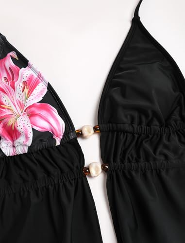 Image of ZAFUL Halter Swimsuits for Women Textured Backless 2 Piece Bathing Suits Cheeky High Cut String Tie Side Bikini Sets