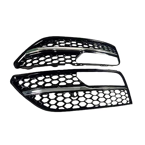 SETIFQ(小さな店) 自動車の付属品アウディ A3 ハッチバック 2013 2014 2015 2016 車のフロントフォグライトグリルカバーハニカムフォグランプグリル(Chrome Sliver)