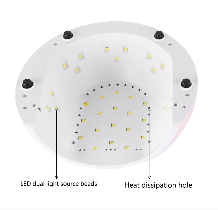 FAXIOAWA Lampada per Unghie UV LED, Luce per Unghie Gel per Smalto per Unghie 72W Essiccatore UV con 4 Timer (Colore : Rosa)