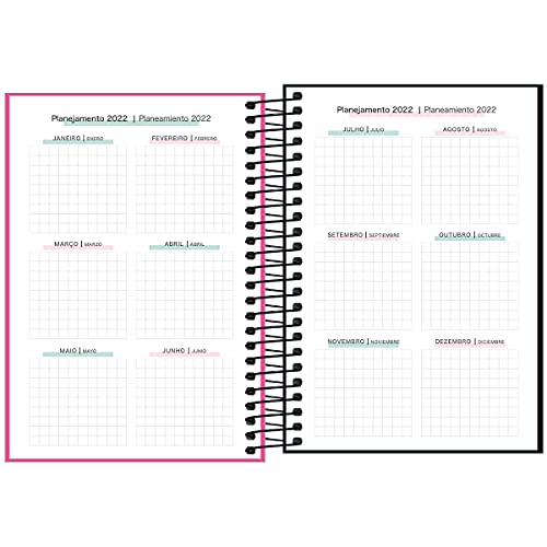 Planner Espiral 13 x 18,8 cm Neon 2022 - Estampa Pink - Tilibra