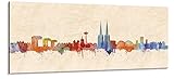 Acrylglas Wandbild Köln Skyline Panorama - Acrylglas mit Alu-dibond-Aufhängesystem - Farbe (div. Größen) - Kunst Druck auf Acrylglas 50x140cm