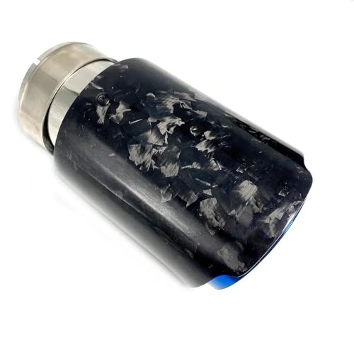 Silenciadores azules de acero inoxidable y carbono forjado brillante para tubo de escape universal 3
