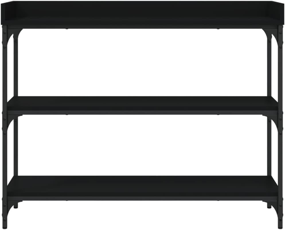 Diagram showing dimensions and components of the console table