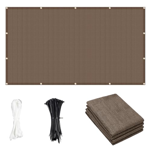 Cool Area Sun Shade Cloth with Grommets 3/4/6/8/10/12/16/20 FT Shade Panel Shade Tarp Screen Fabic for Outdoor Patio Pergola Cover Deck Garden, 6x10 FT, Brown