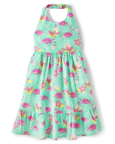 Gymboree,Girls,Spring Matching Dress Adult, Kids, Baby,Aqua Flamingos,6
