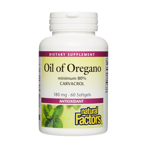 Natural Factors Oil of Oregano - Supports Healthy Immune System Function - Herbal Supplement with Olive Oil & Vitamin E - Non-GMO Antioxidant Support Supplement - 60 Softgels (60 Servings)