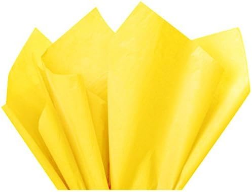 3A Featuretail Yellow Tissue Paper for Gift/Flowers Packing 24 Inch x 28 Inch - (20 Sheets)