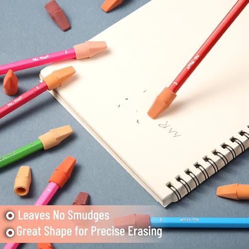 Image of Mr. Pen- Pencil Top Erasers, 120 Pack, 6 Different Sunset Orange Colors, Latex-Free & No Smudge Pencil Eraser Tops