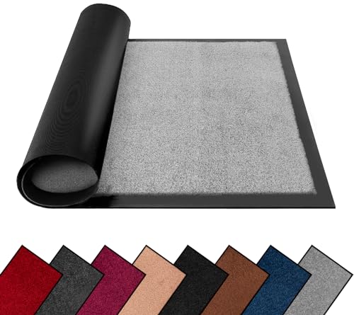FB FunkyBuys Washable Dirt Trapper Door Mats Indoor & Outdoor, Heavy Duty Non Slip Doormats, Rubber Backed Floor Mat