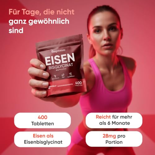 WeightWorld Iron tablete 28 mg željeza dnevno - 400 veganskih tableta