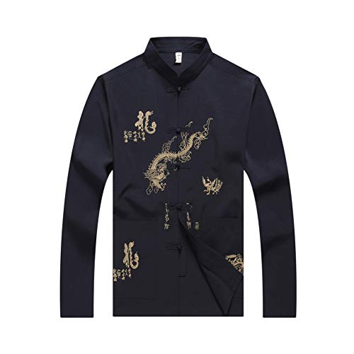 Hzjundasi Tai Chi Ropa - Chino Tradicional Artes Marciales Uniforme Traje Kung Fu Chaqueta para Hombres Mayores